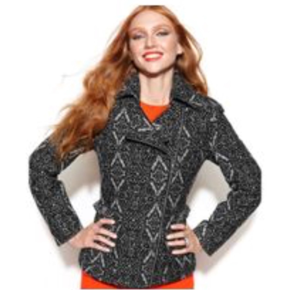 Jessica Simpson Jacquard Wool Coat